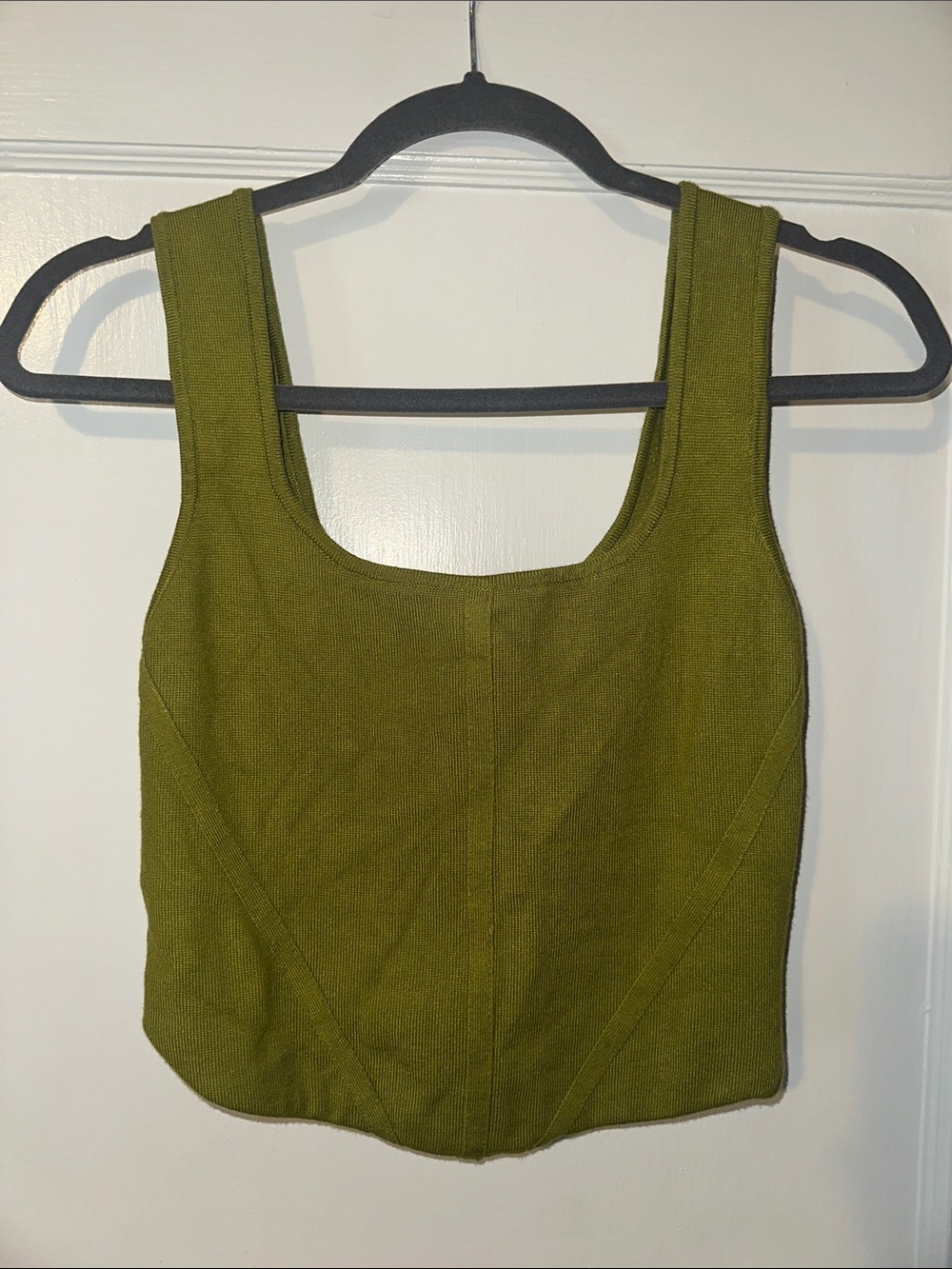 House of Harlow 1960 Olive Green Scoop Neck Cropped Tank